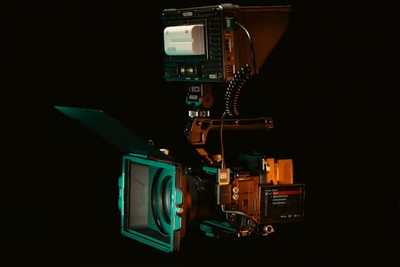 Camera lens in close-up