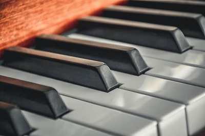 Piano keys in close-up